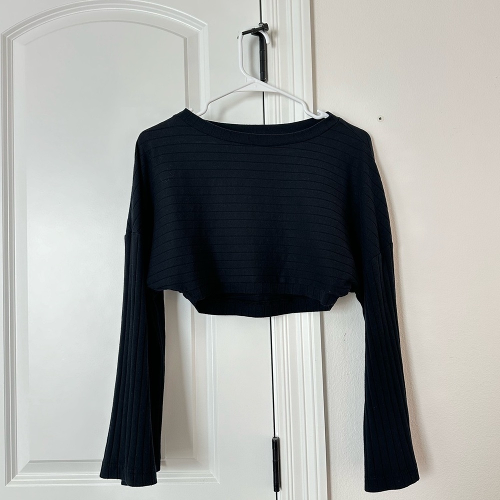 Urban Outfitters Black Ribbed Crop Top